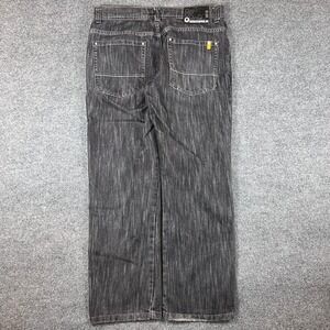Vintage Southpole Jeans Mens 38 (FITS 36x32) Black Baggy Yellow Tab Y2K Grunge